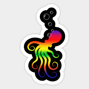 Rainbow Octopus Sticker